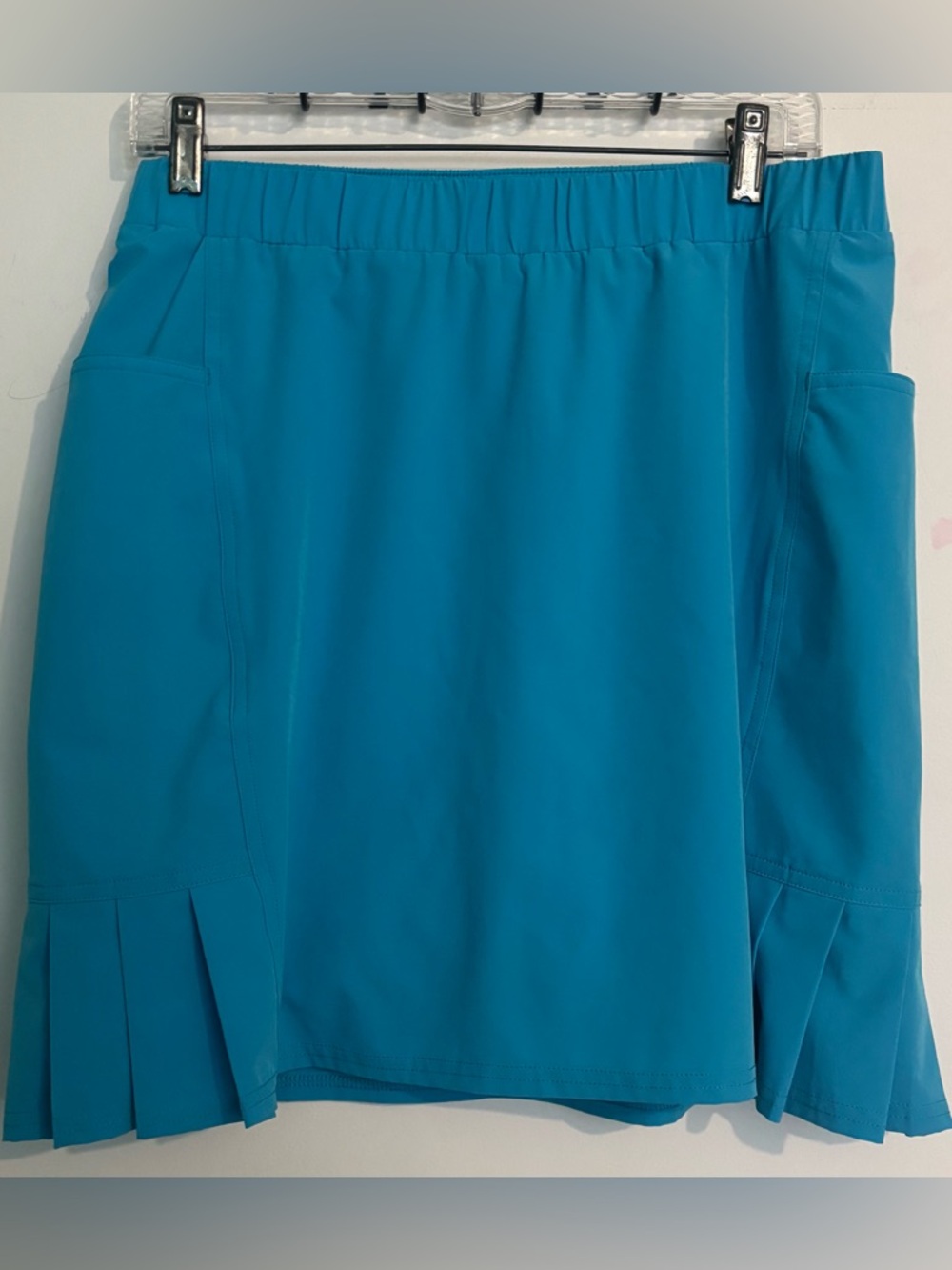 Chico's Zenergy Womens Turquoise Skort Sz 0 (XS) Side Pockets Pleats Tennis Blue